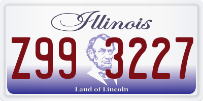 IL license plate Z993227