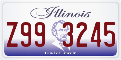 IL license plate Z993245
