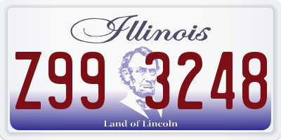 IL license plate Z993248
