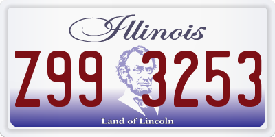 IL license plate Z993253