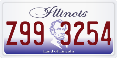 IL license plate Z993254