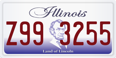IL license plate Z993255