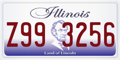 IL license plate Z993256