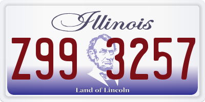 IL license plate Z993257