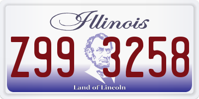 IL license plate Z993258