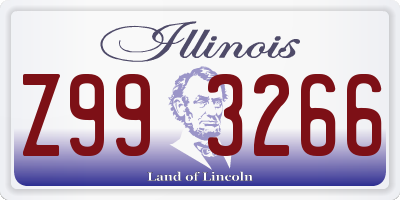 IL license plate Z993266