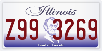 IL license plate Z993269