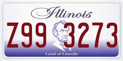 IL license plate Z993273