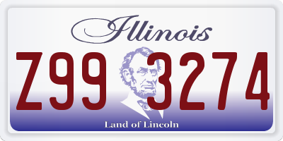 IL license plate Z993274