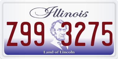 IL license plate Z993275