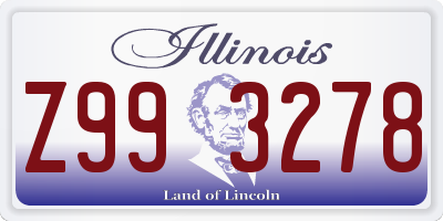 IL license plate Z993278