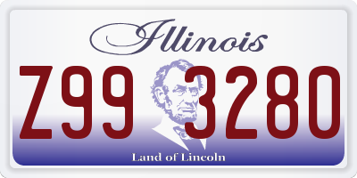 IL license plate Z993280