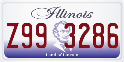 IL license plate Z993286