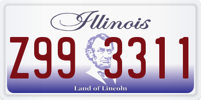 IL license plate Z993311