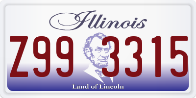 IL license plate Z993315