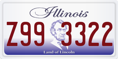 IL license plate Z993322