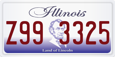 IL license plate Z993325