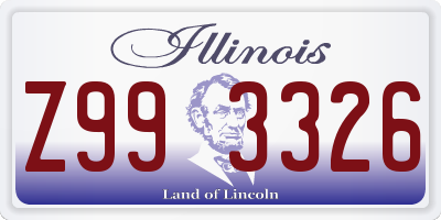 IL license plate Z993326