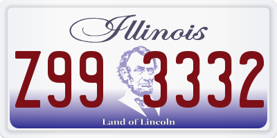 IL license plate Z993332