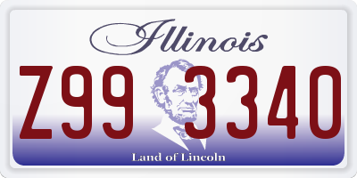 IL license plate Z993340