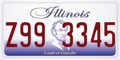 IL license plate Z993345