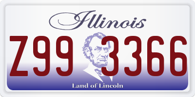 IL license plate Z993366
