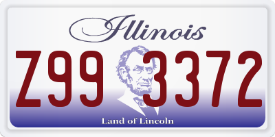 IL license plate Z993372