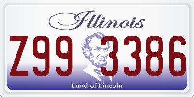 IL license plate Z993386