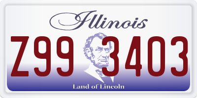 IL license plate Z993403