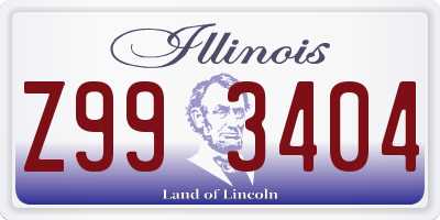 IL license plate Z993404