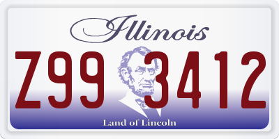 IL license plate Z993412