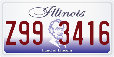 IL license plate Z993416