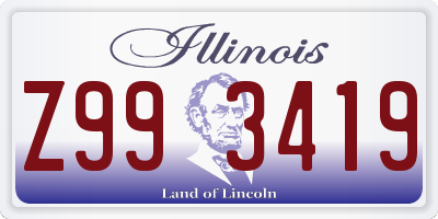 IL license plate Z993419