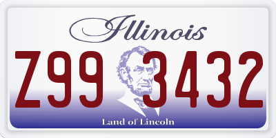 IL license plate Z993432
