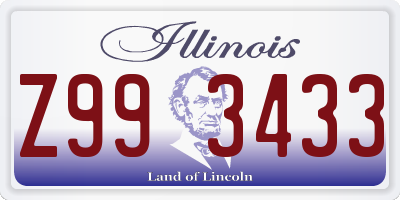 IL license plate Z993433
