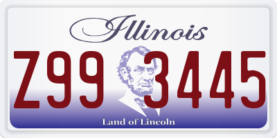 IL license plate Z993445