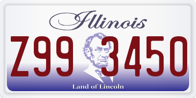 IL license plate Z993450