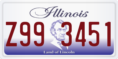 IL license plate Z993451