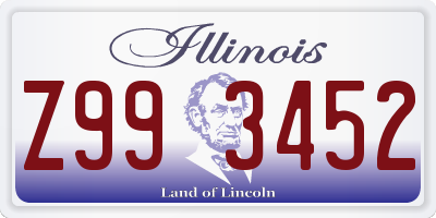IL license plate Z993452