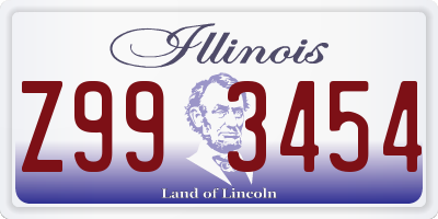 IL license plate Z993454