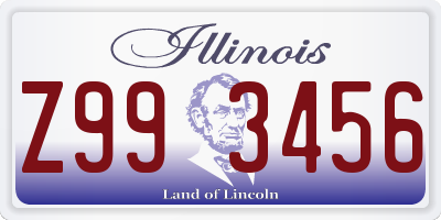 IL license plate Z993456