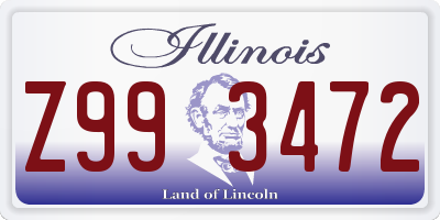 IL license plate Z993472