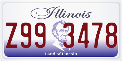 IL license plate Z993478