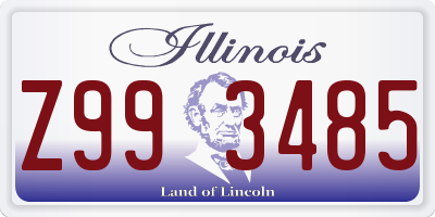IL license plate Z993485