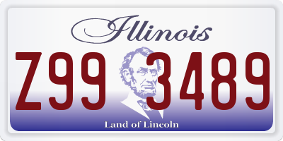 IL license plate Z993489