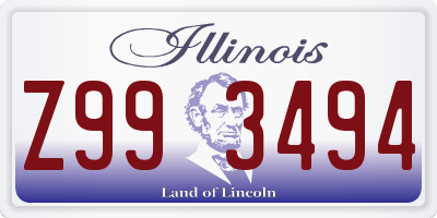 IL license plate Z993494