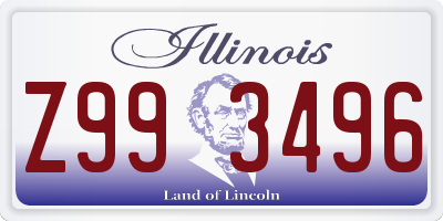 IL license plate Z993496