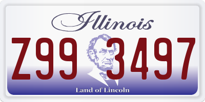 IL license plate Z993497