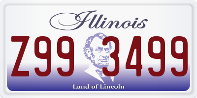 IL license plate Z993499