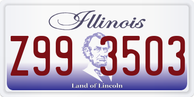IL license plate Z993503